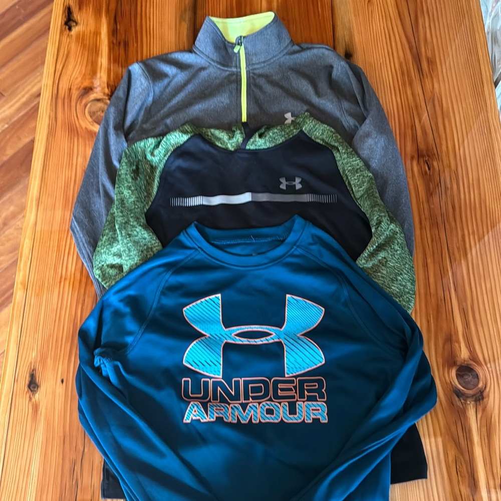 3-Under Armour boys, long sleeved shirts